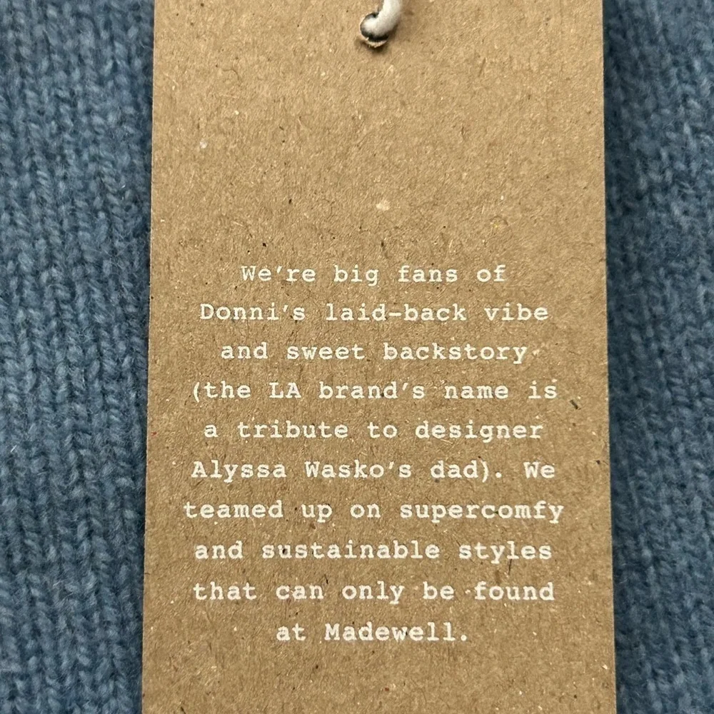 NWT Madewell x Donni (Re)sourced Cashmere Merino Sweater Tank 
Tranquil Ocean XL - Picture 2 of 11